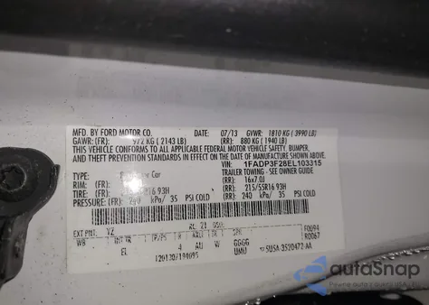 2014 Ford Focus Se из США, поврежденный, VIN 1FADP3F28EL103315